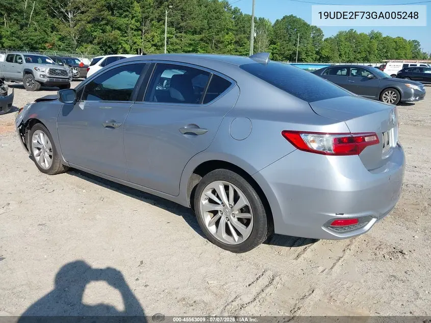 2016 Acura Ilx Premium Package/Technology Plus Package VIN: 19UDE2F73GA005248 Lot: 45563009