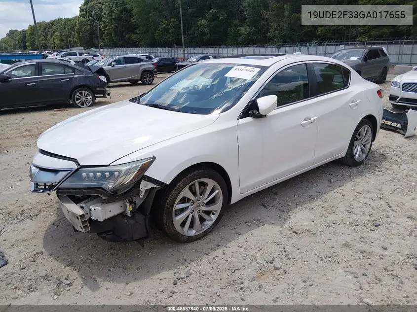 2016 Acura Ilx 2.4L/Acurawatch Plus Package VIN: 19UDE2F33GA017655 Lot: 45587840