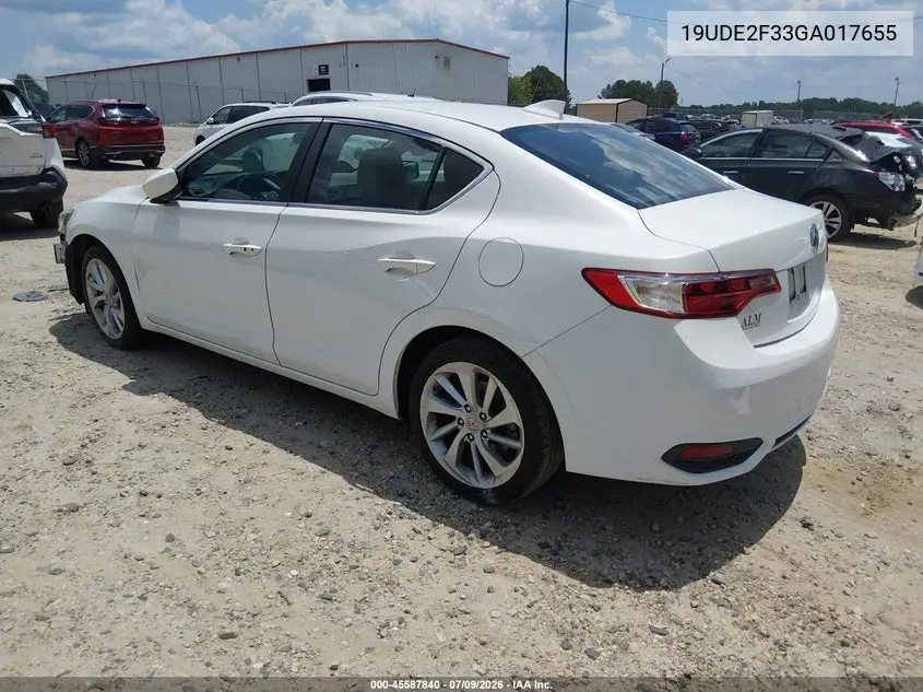 2016 Acura Ilx 2.4L/Acurawatch Plus Package VIN: 19UDE2F33GA017655 Lot: 45587840