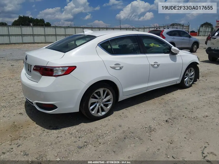 2016 Acura Ilx 2.4L/Acurawatch Plus Package VIN: 19UDE2F33GA017655 Lot: 45587840