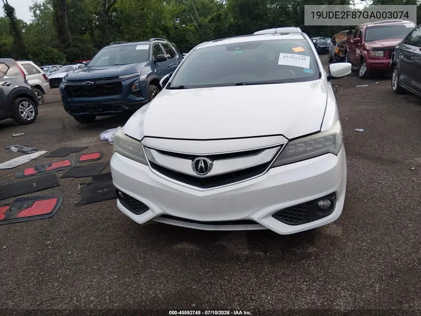 2016 Acura Ilx Premium A-Spec Packages/Technology Plus A-Spec Packages VIN: 19UDE2F87GA003074 Lot: 45592748