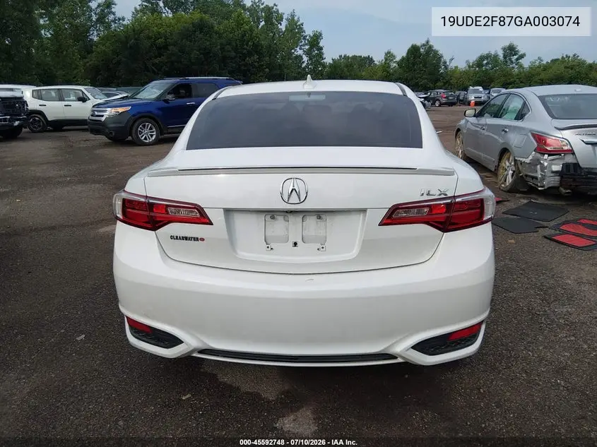 2016 Acura Ilx Premium A-Spec Packages/Technology Plus A-Spec Packages VIN: 19UDE2F87GA003074 Lot: 45592748