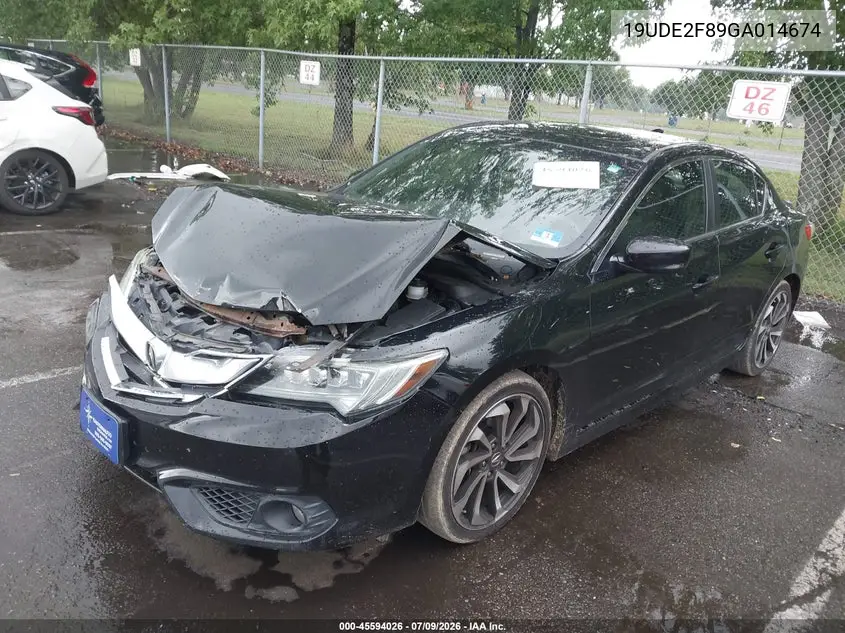 2016 Acura Ilx Premium A-Spec Packages/Technology Plus A-Spec Packages VIN: 19UDE2F89GA014674 Lot: 45594026