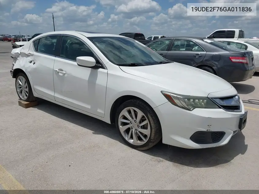 2016 Acura Ilx Premium Package/Technology Plus Package VIN: 19UDE2F76GA011836 Lot: 45605975