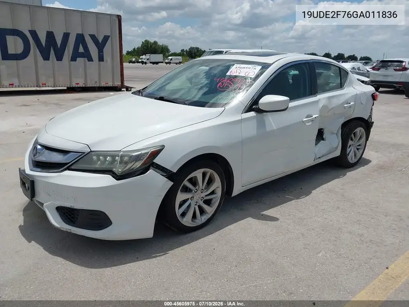 2016 Acura Ilx Premium Package/Technology Plus Package VIN: 19UDE2F76GA011836 Lot: 45605975