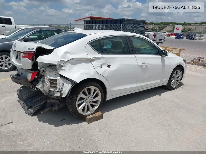 2016 Acura Ilx Premium Package/Technology Plus Package VIN: 19UDE2F76GA011836 Lot: 45605975