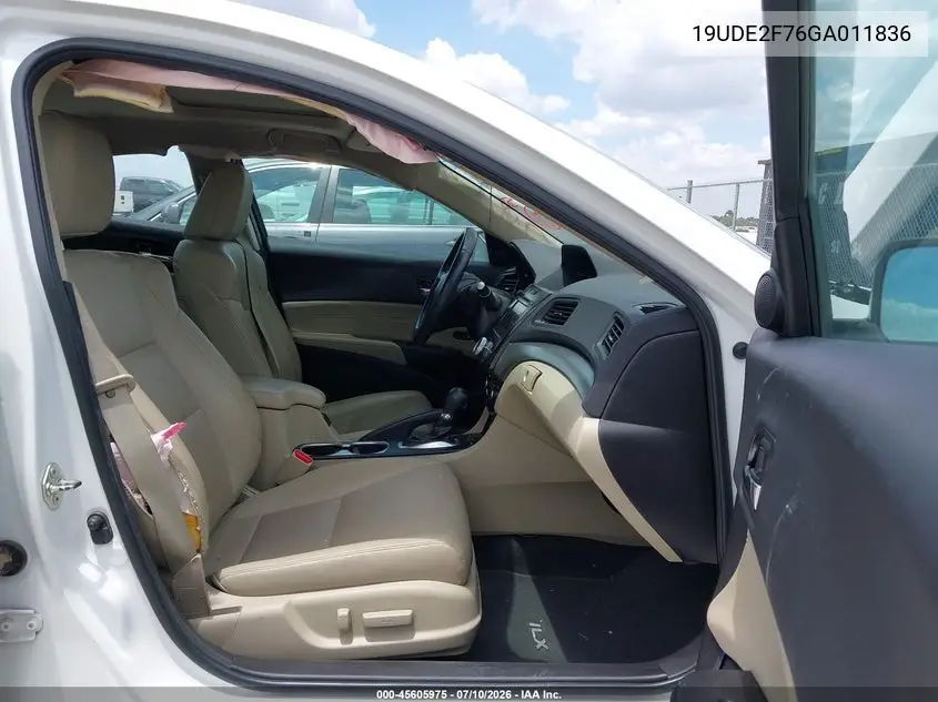 2016 Acura Ilx Premium Package/Technology Plus Package VIN: 19UDE2F76GA011836 Lot: 45605975