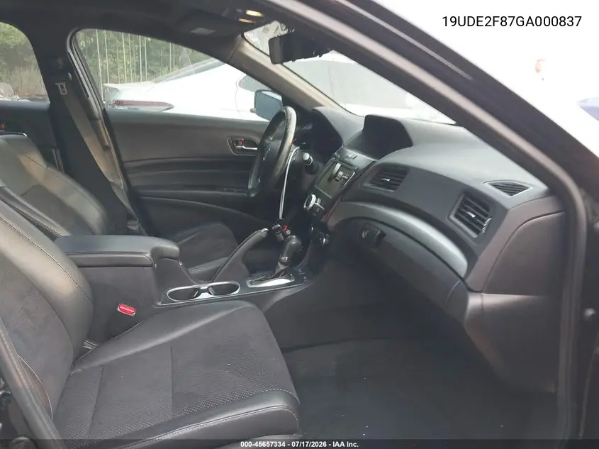 2016 Acura Ilx Premium A-Spec Packages/Technology Plus A-Spec Packages VIN: 19UDE2F87GA000837 Lot: 45657334