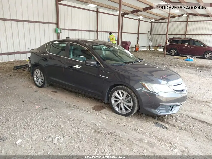 2016 Acura Ilx Premium Package/Technology Plus Package VIN: 19UDE2F78GA003446 Lot: 45662356