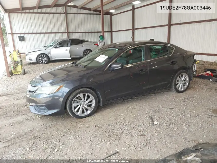 2016 Acura Ilx Premium Package/Technology Plus Package VIN: 19UDE2F78GA003446 Lot: 45662356