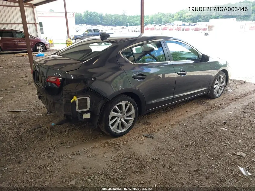 2016 Acura Ilx Premium Package/Technology Plus Package VIN: 19UDE2F78GA003446 Lot: 45662356