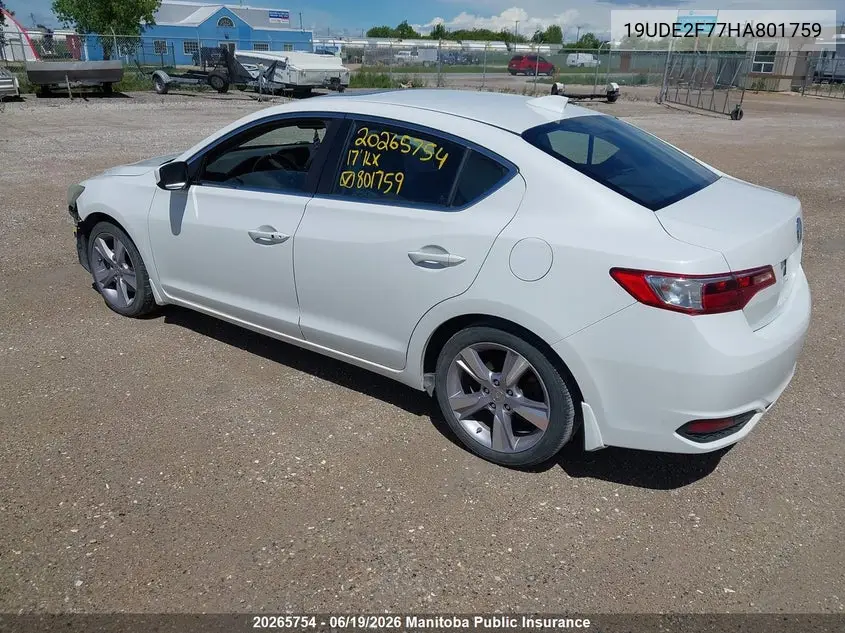 2017 Acura Ilx VIN: 19UDE2F77HA801759 Lot: 20265754