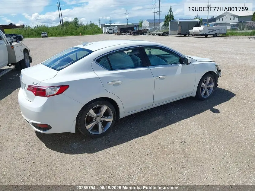2017 Acura Ilx VIN: 19UDE2F77HA801759 Lot: 20265754