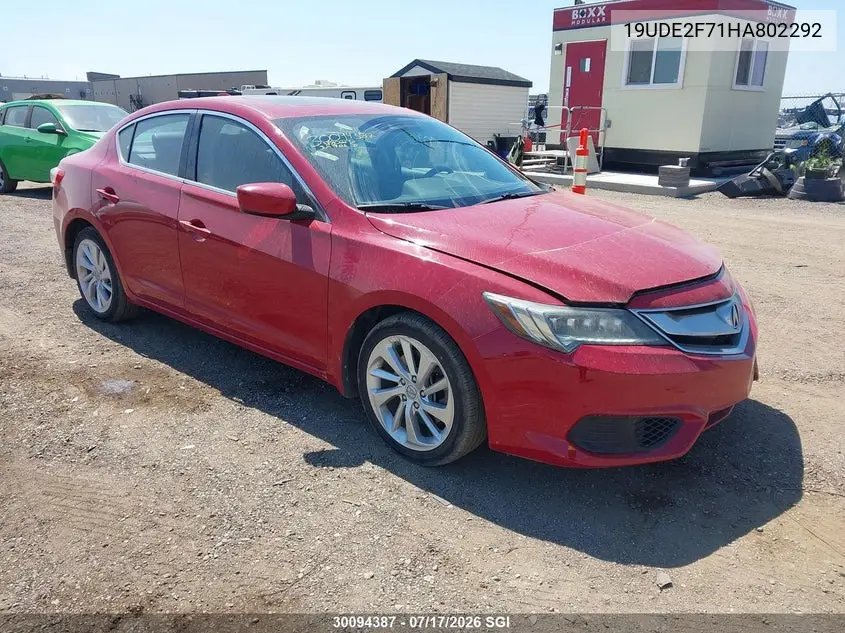 2017 Acura Ilx Premium/Technology VIN: 19UDE2F71HA802292 Lot: 30094387