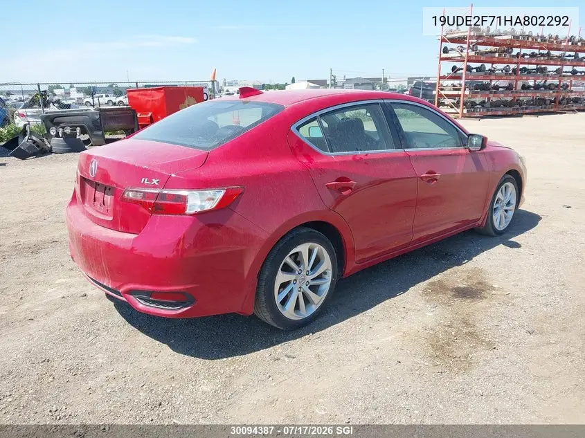 2017 Acura Ilx Premium/Technology VIN: 19UDE2F71HA802292 Lot: 30094387