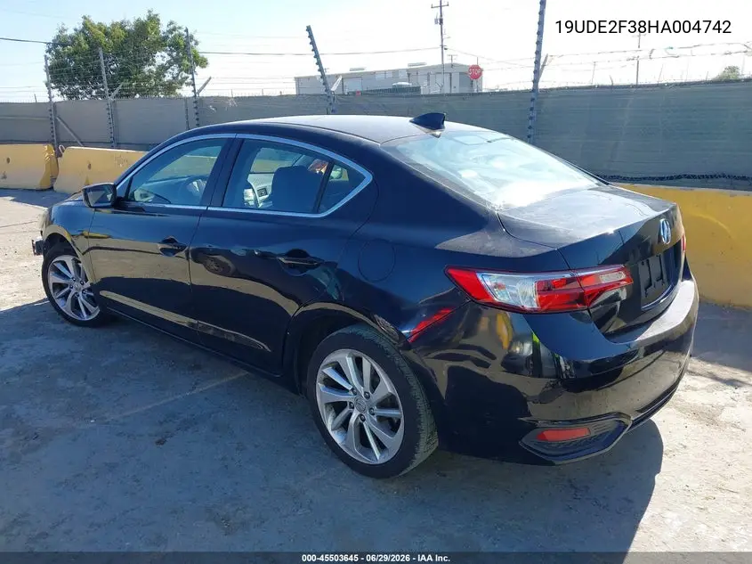 2017 Acura Ilx Acurawatch Plus Package VIN: 19UDE2F38HA004742 Lot: 45503645