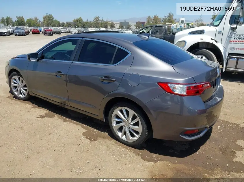 2017 Acura Ilx Premium Package/Technology Plus Package VIN: 19UDE2F72HA015691 Lot: 45616002