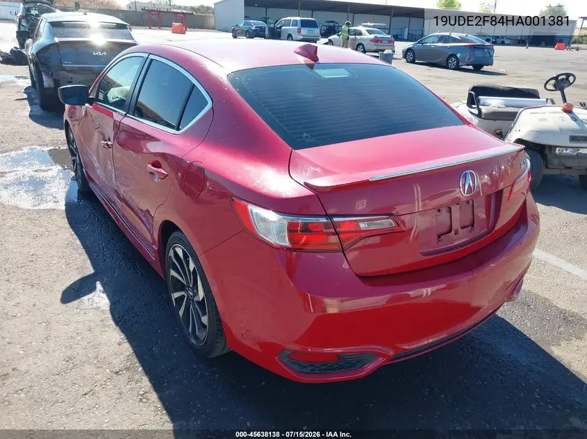 2017 Acura Ilx Premium A-Spec Packages/Technology Plus A-Spec Packages VIN: 19UDE2F84HA001381 Lot: 45638138