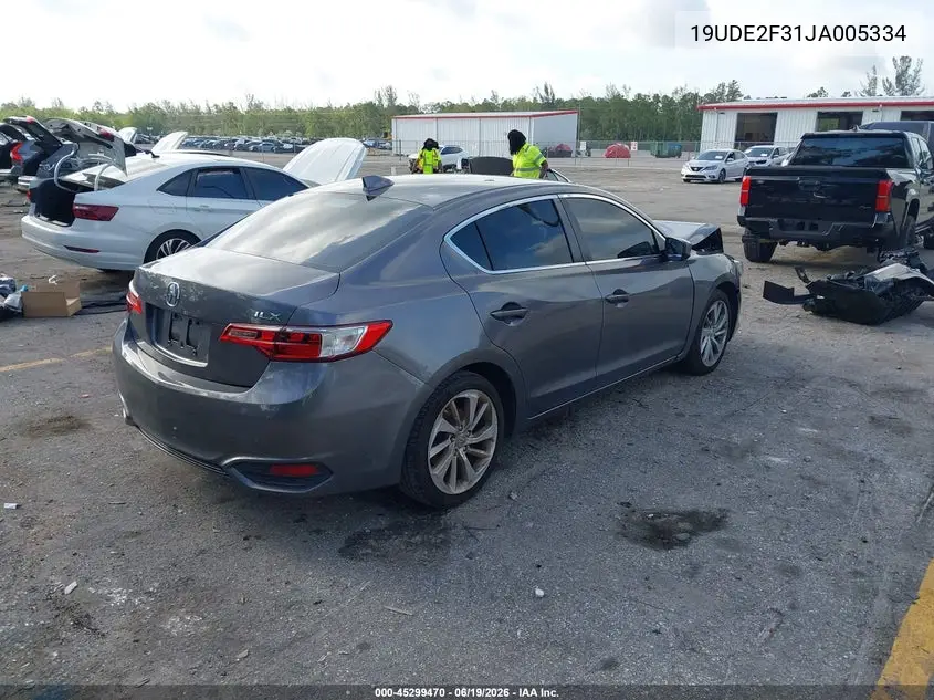 2018 Acura Ilx Acurawatch Plus Package VIN: 19UDE2F31JA005334 Lot: 45299470