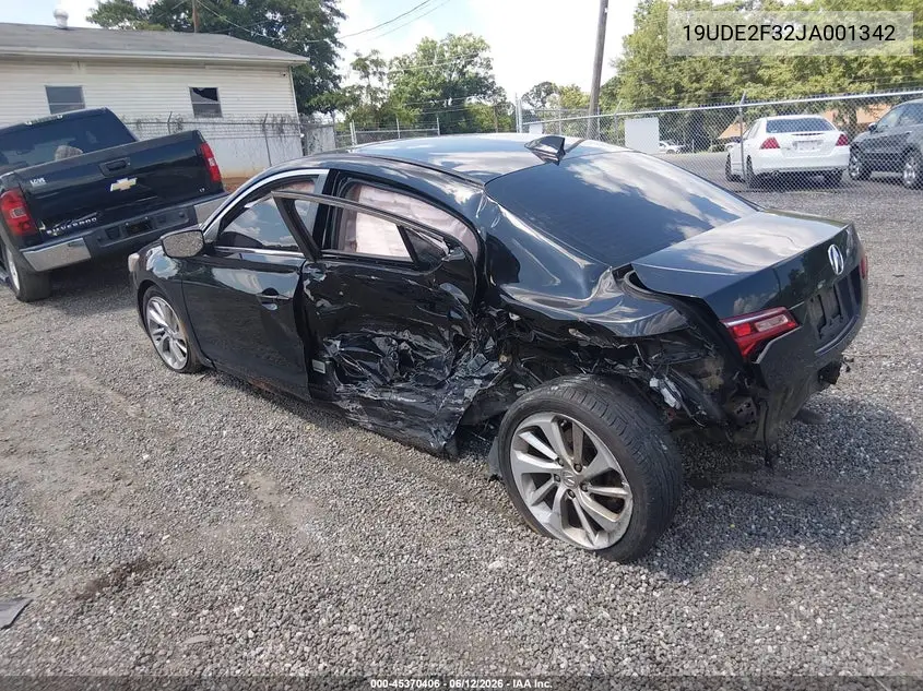 2018 Acura Ilx Acurawatch Plus Package VIN: 19UDE2F32JA001342 Lot: 45370406