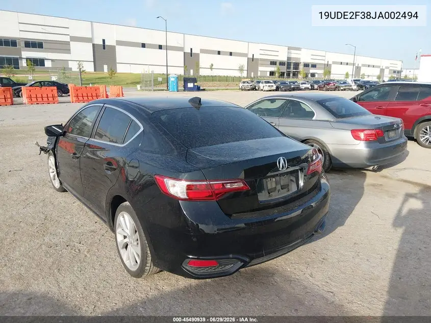 2018 Acura Ilx Acurawatch Plus Package VIN: 19UDE2F38JA002494 Lot: 45490939