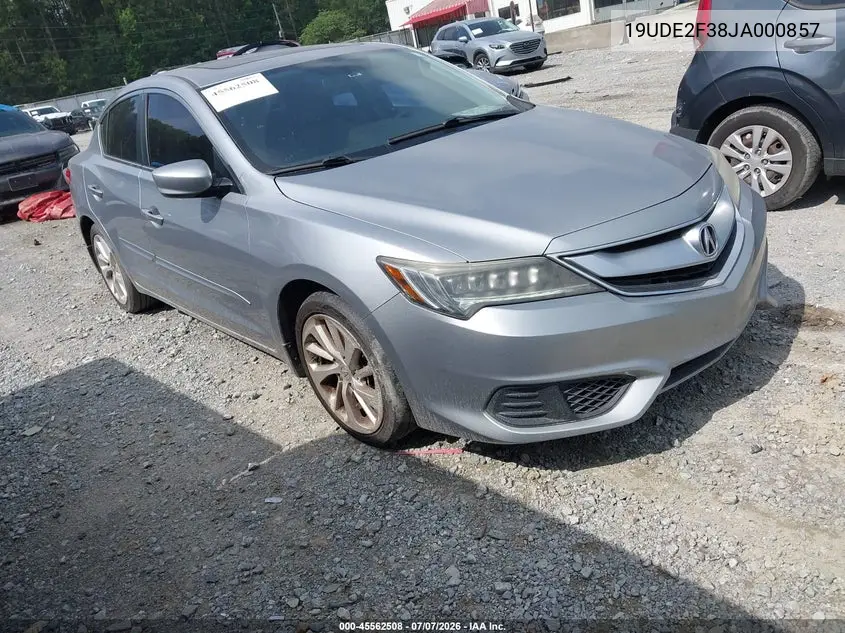 2018 Acura Ilx Acurawatch Plus Package VIN: 19UDE2F38JA000857 Lot: 45562508