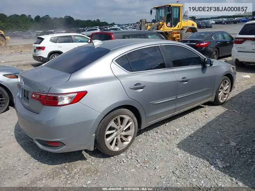 2018 Acura Ilx Acurawatch Plus Package VIN: 19UDE2F38JA000857 Lot: 45562508