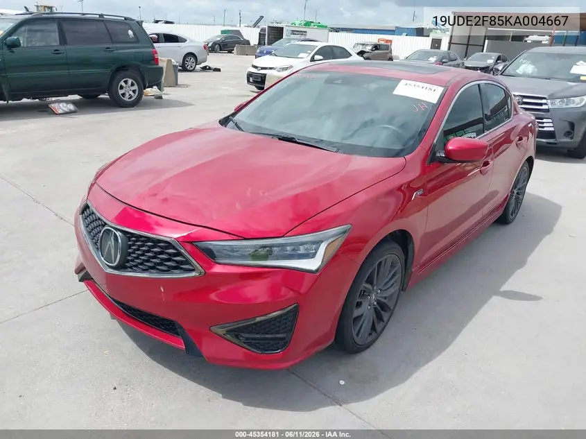 2019 Acura Ilx VIN: 19UDE2F85KA004667 Lot: 45354181