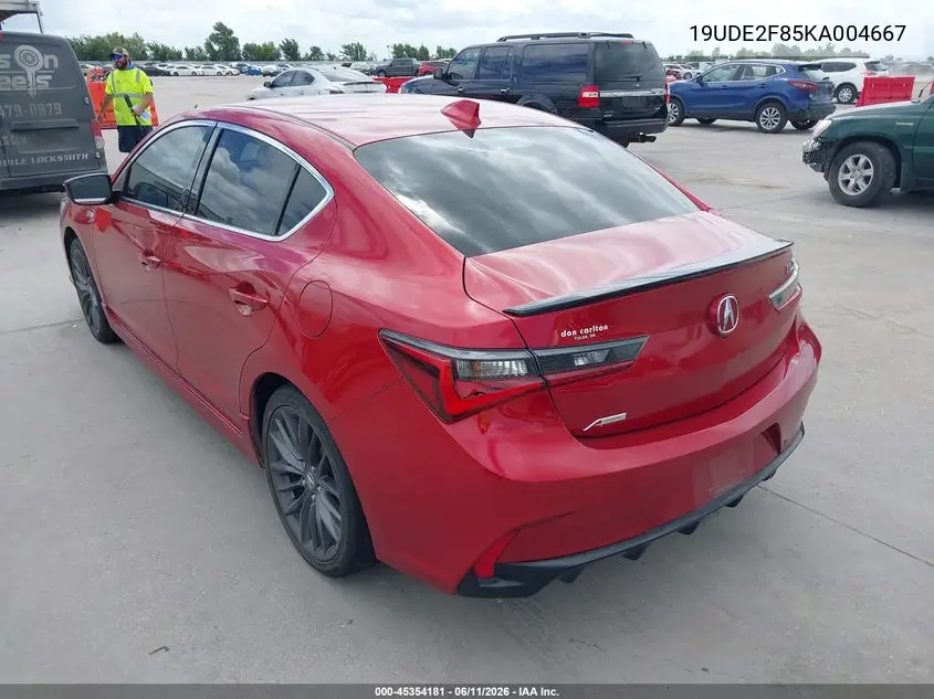 2019 Acura Ilx VIN: 19UDE2F85KA004667 Lot: 45354181