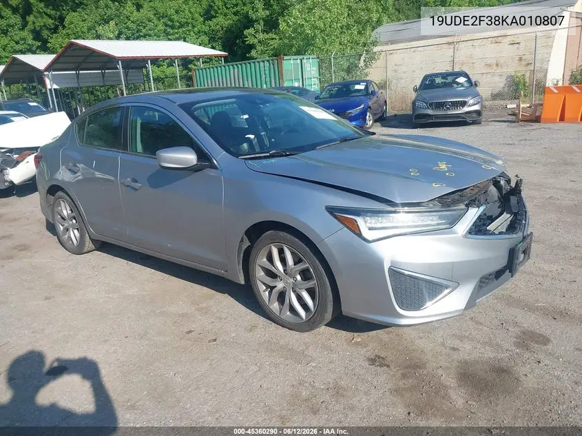 2019 Acura Ilx Standard VIN: 19UDE2F38KA010807 Lot: 45360290