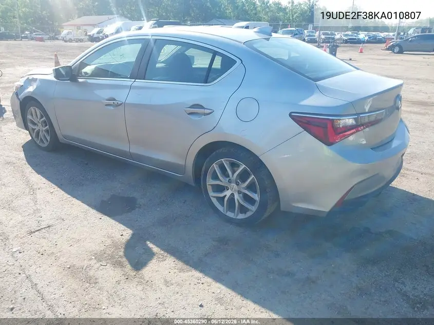 2019 Acura Ilx Standard VIN: 19UDE2F38KA010807 Lot: 45360290