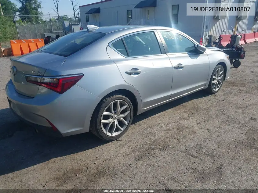 2019 Acura Ilx Standard VIN: 19UDE2F38KA010807 Lot: 45360290