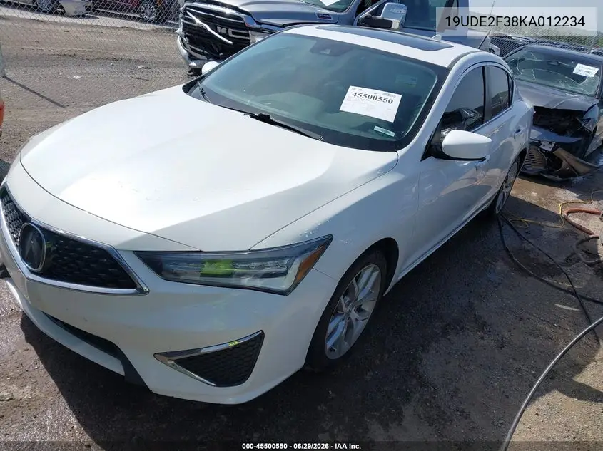 2019 Acura Ilx Standard VIN: 19UDE2F38KA012234 Lot: 45500550