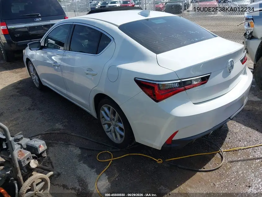 2019 Acura Ilx Standard VIN: 19UDE2F38KA012234 Lot: 45500550