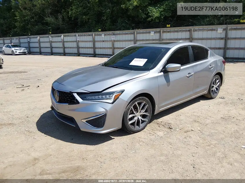 2019 Acura Ilx Premium Package/Technology Package VIN: 19UDE2F77KA006198 Lot: 45521972
