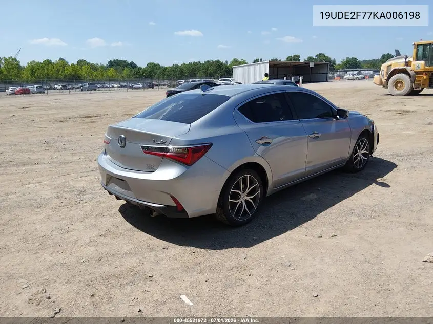2019 Acura Ilx Premium Package/Technology Package VIN: 19UDE2F77KA006198 Lot: 45521972
