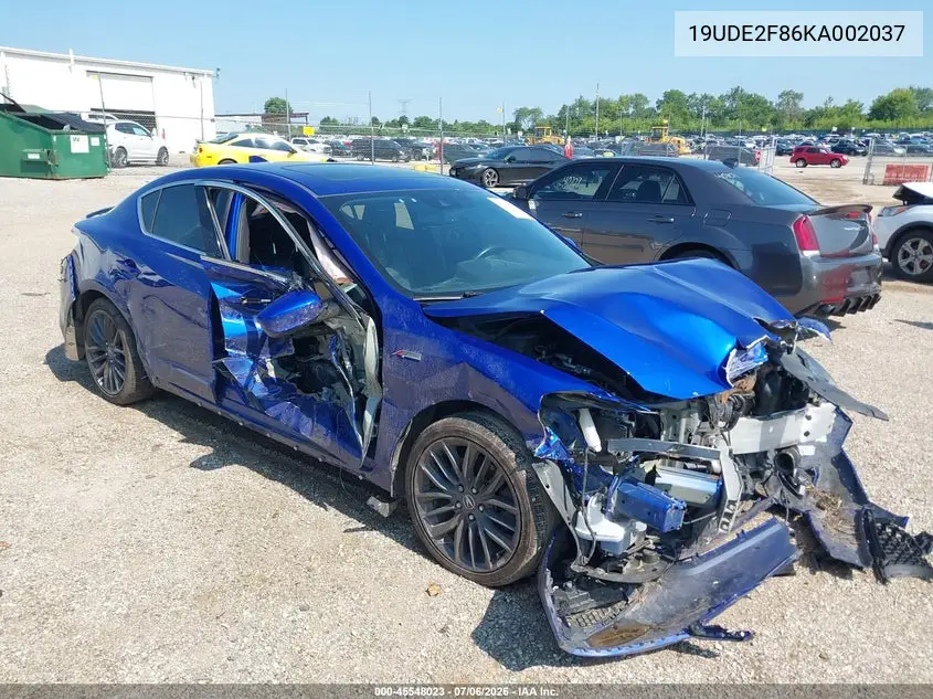 2019 Acura Ilx Premium A-Spec Packages/Technology A-Spec Packages VIN: 19UDE2F86KA002037 Lot: 45548023