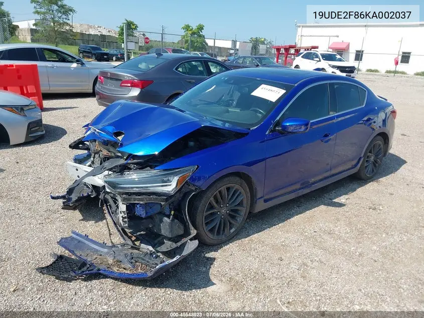 2019 Acura Ilx Premium A-Spec Packages/Technology A-Spec Packages VIN: 19UDE2F86KA002037 Lot: 45548023