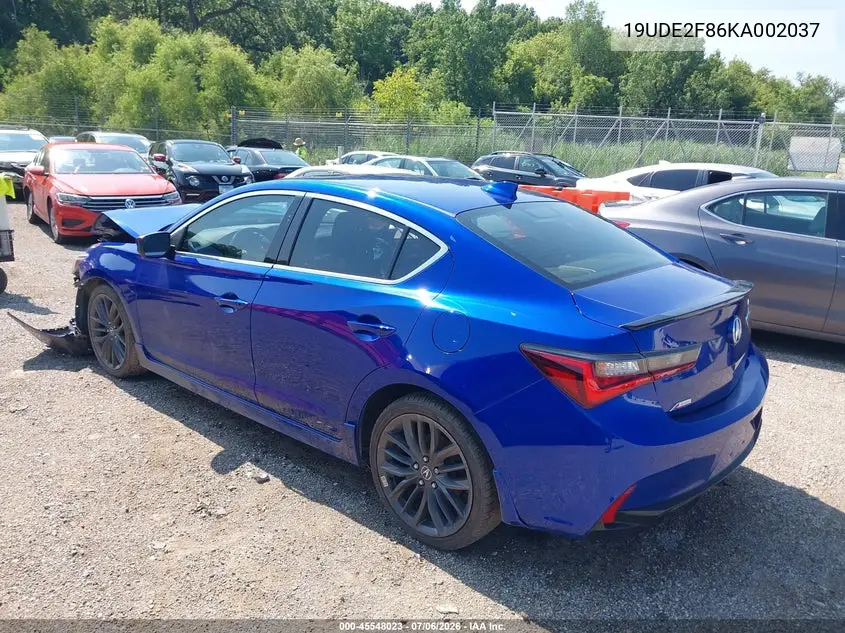 2019 Acura Ilx Premium A-Spec Packages/Technology A-Spec Packages VIN: 19UDE2F86KA002037 Lot: 45548023