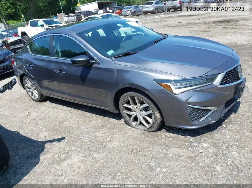 2019 Acura Ilx Standard VIN: 19UDE2F30KA012423 Lot: 45566063