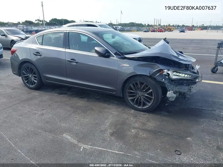 2019 Acura Ilx Premium A-Spec Packages/Technology A-Spec Packages VIN: 19UDE2F80KA007637 Lot: 45615052