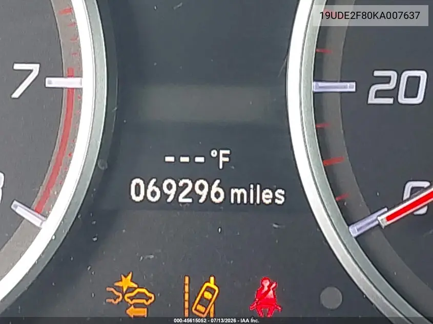 2019 Acura Ilx Premium A-Spec Packages/Technology A-Spec Packages VIN: 19UDE2F80KA007637 Lot: 45615052