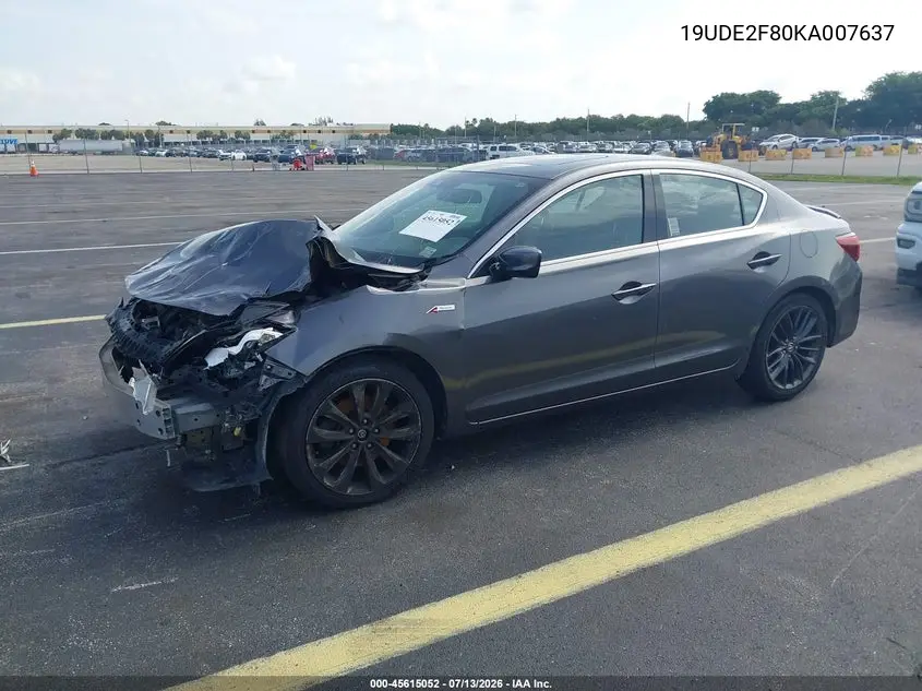 2019 Acura Ilx Premium A-Spec Packages/Technology A-Spec Packages VIN: 19UDE2F80KA007637 Lot: 45615052