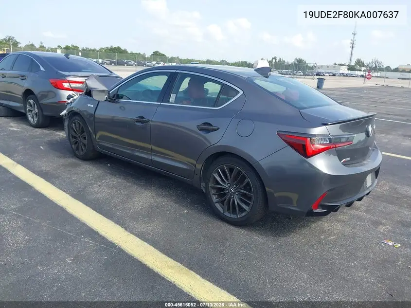 2019 Acura Ilx Premium A-Spec Packages/Technology A-Spec Packages VIN: 19UDE2F80KA007637 Lot: 45615052