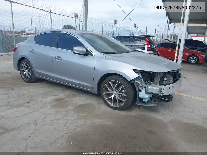 2019 Acura Ilx Premium Package/Technology Package VIN: 19UDE2F78KA002225 Lot: 45684529