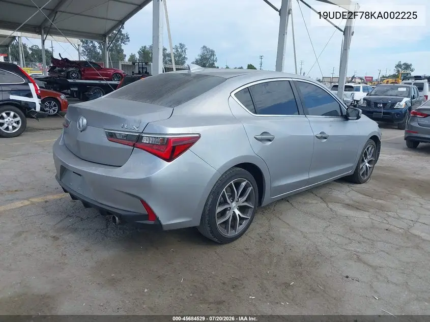 2019 Acura Ilx Premium Package/Technology Package VIN: 19UDE2F78KA002225 Lot: 45684529