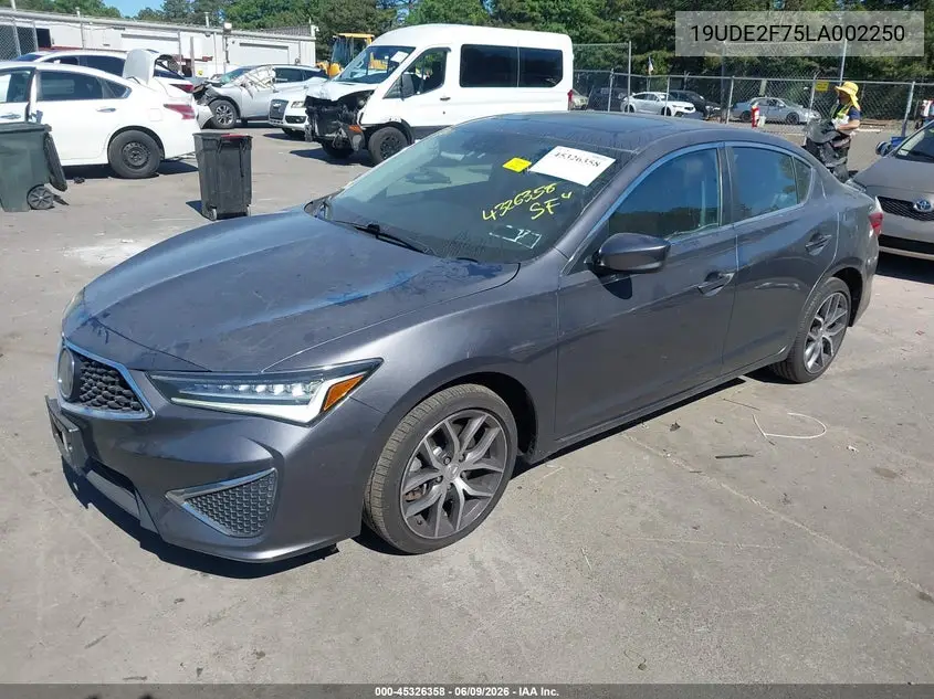 2020 Acura Ilx Premium Package/Technology Package VIN: 19UDE2F75LA002250 Lot: 45326358