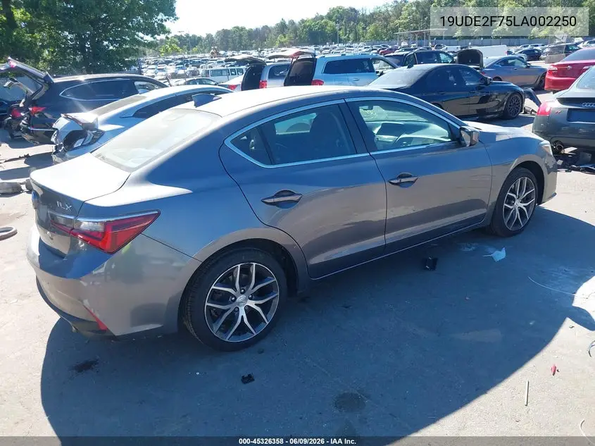 2020 Acura Ilx Premium Package/Technology Package VIN: 19UDE2F75LA002250 Lot: 45326358