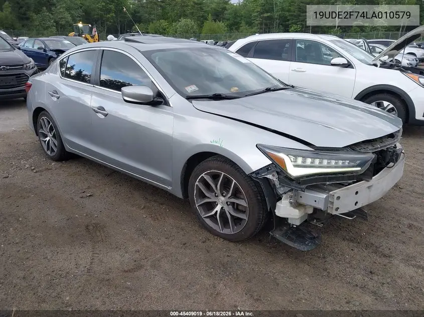 2020 Acura Ilx Premium Package/Technology Package VIN: 19UDE2F74LA010579 Lot: 45409019