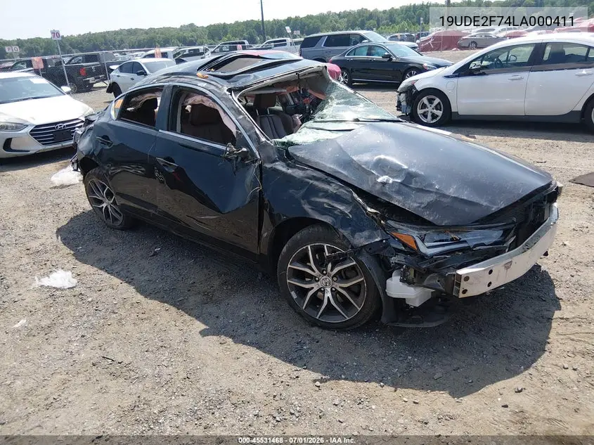 2020 Acura Ilx Premium Package/Technology Package VIN: 19UDE2F74LA000411 Lot: 45531468